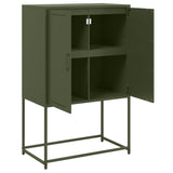 Buffet haut vert olive 68,5x38,5x107 cm acier