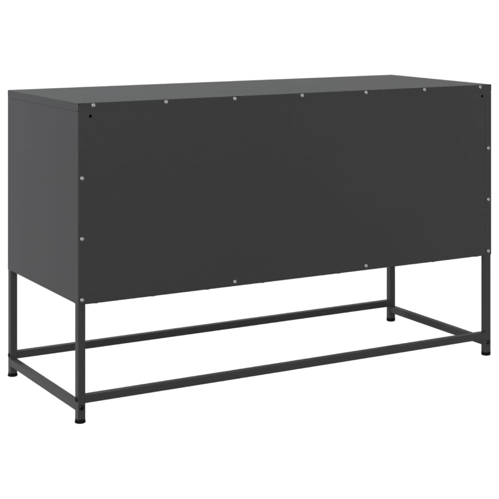 Meuble TV noir 100,5x39x60,5 cm acier