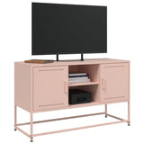 Meuble TV rose 100,5x39x60,5 cm acier