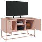 Meuble TV rose 100,5x39x60,5 cm acier