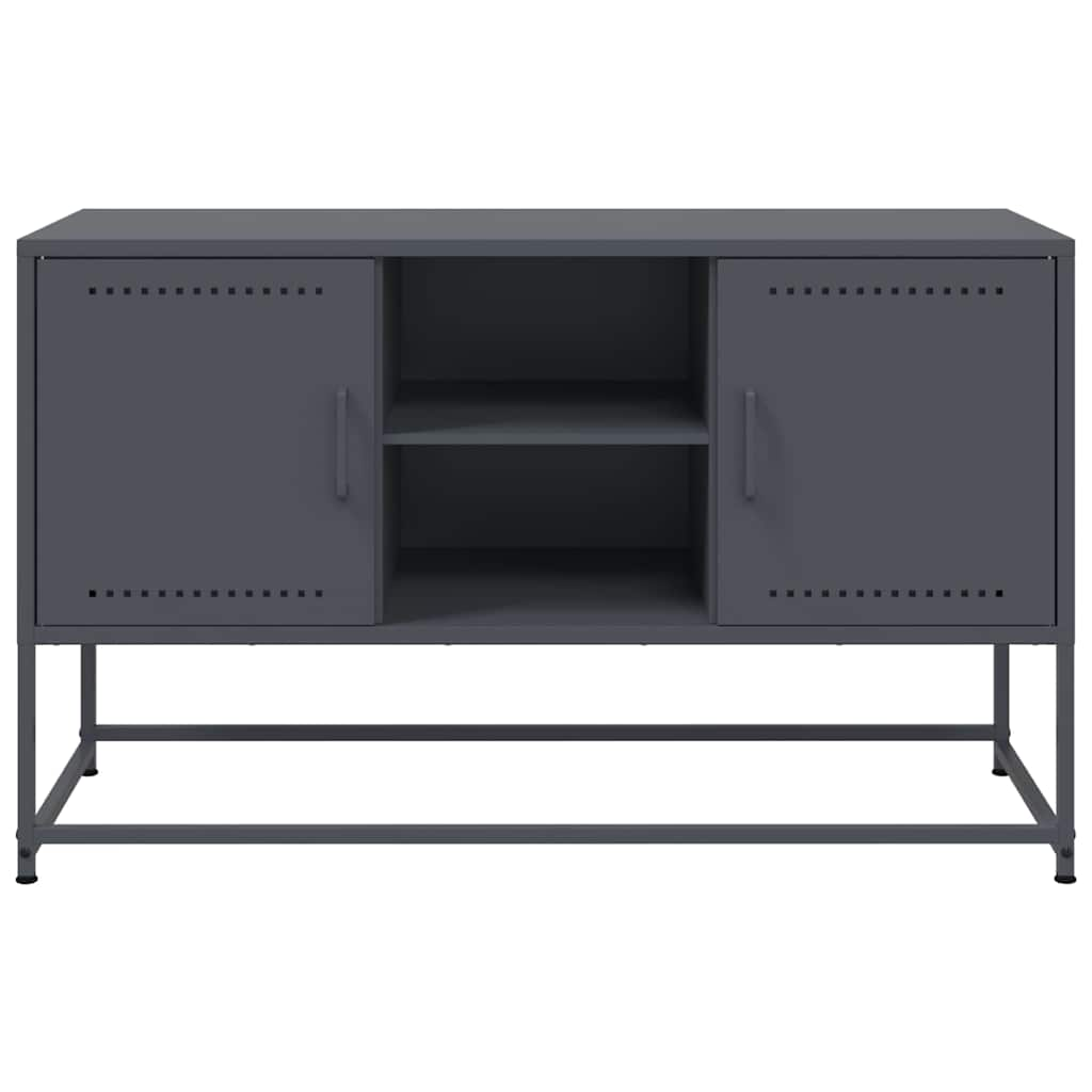 Meuble TV anthracite 100,5x39x60,5 cm acier