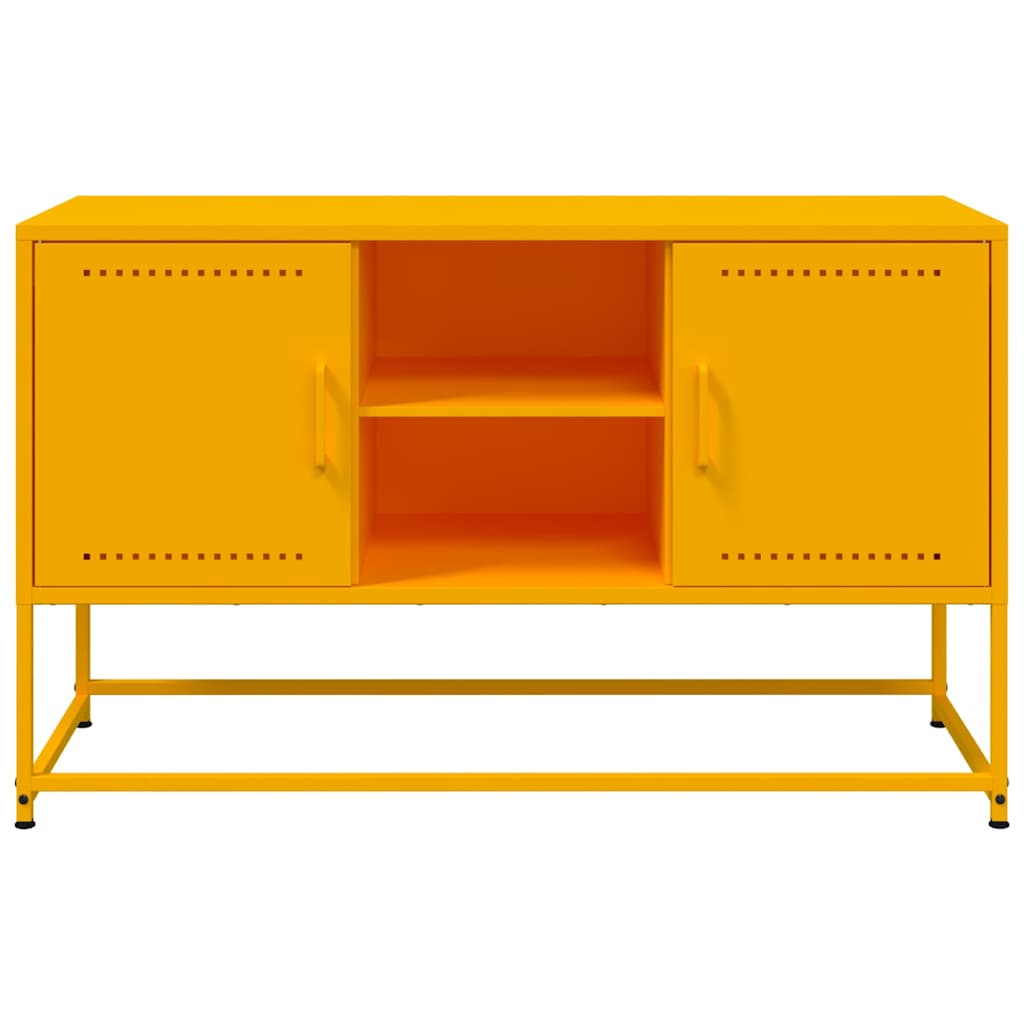 Meuble TV jaune moutarde 100,5x39x60,5 cm acier