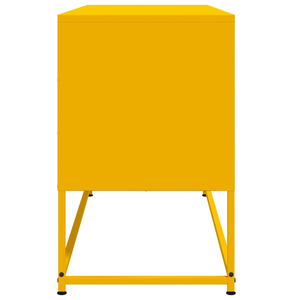 Meuble TV jaune moutarde 100,5x39x60,5 cm acier