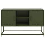 Meuble TV vert olive 100,5x39x60,5 cm acier