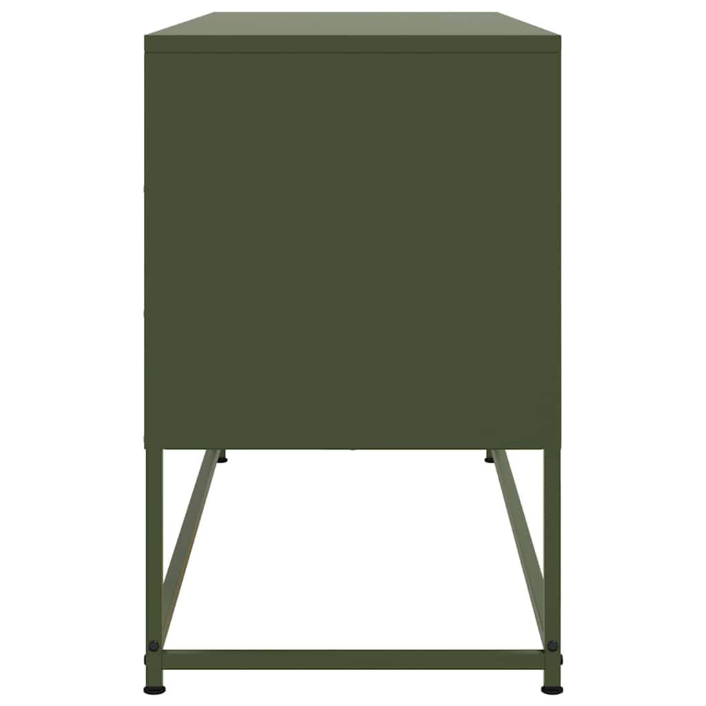 Meuble TV vert olive 100,5x39x60,5 cm acier