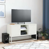 Meuble TV blanc 100,5x39x60,5 cm acier