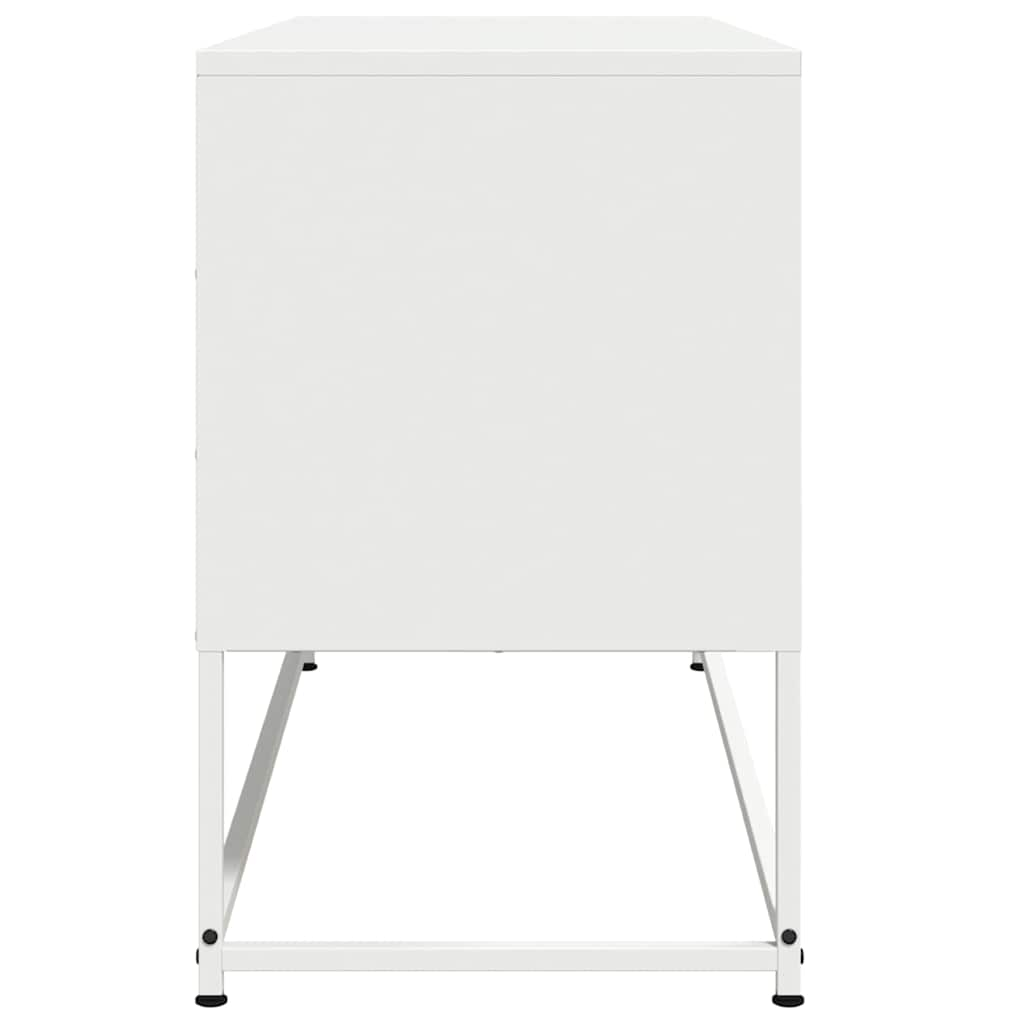 Meuble TV blanc 100,5x39x60,5 cm acier