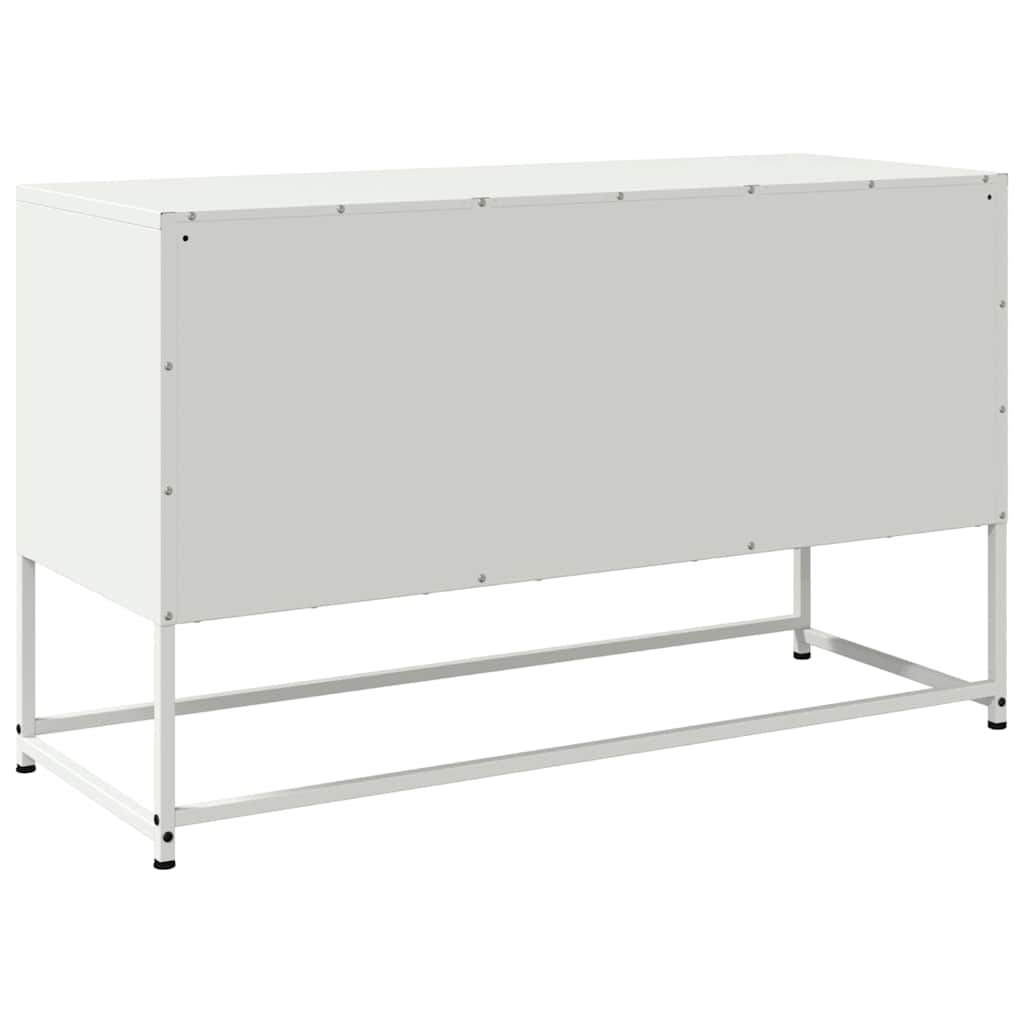 Meuble TV blanc 100,5x39x60,5 cm acier