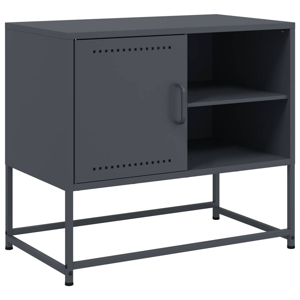 Meuble TV anthracite 68x39x60,5 cm acier