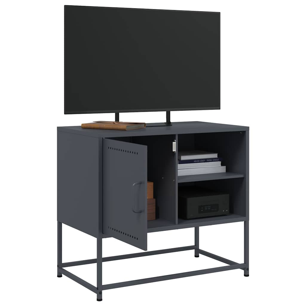 Meuble TV anthracite 68x39x60,5 cm acier