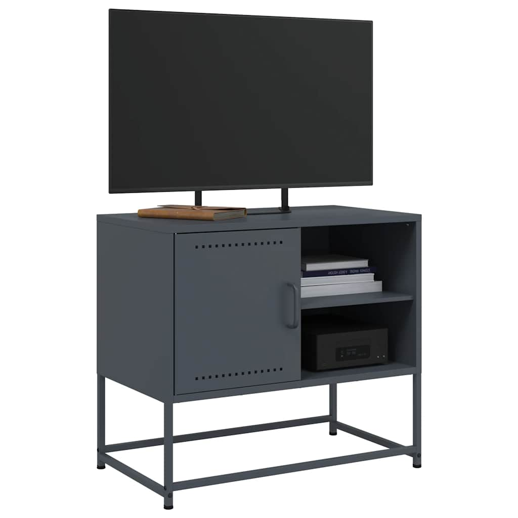 Meuble TV anthracite 68x39x60,5 cm acier