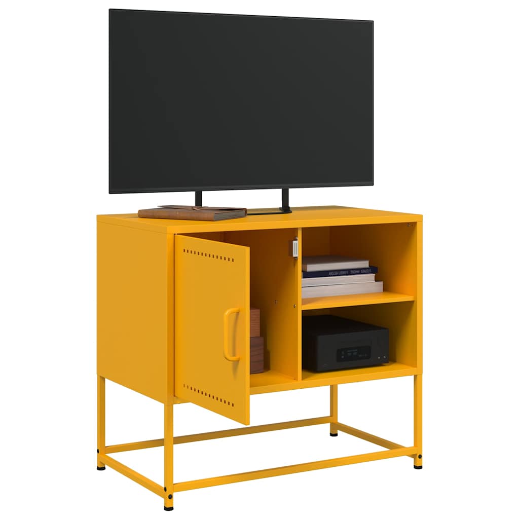 Meuble TV jaune moutarde 68x39x60,5 cm acier