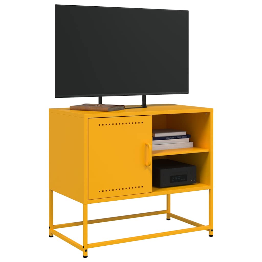 Meuble TV jaune moutarde 68x39x60,5 cm acier