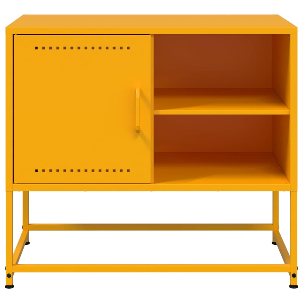 Meuble TV jaune moutarde 68x39x60,5 cm acier