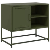 Meuble TV vert olive 68x39x60,5 cm acier