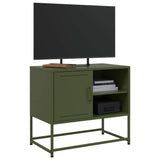 Meuble TV vert olive 68x39x60,5 cm acier