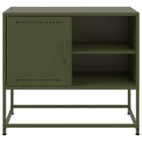 Meuble TV vert olive 68x39x60,5 cm acier