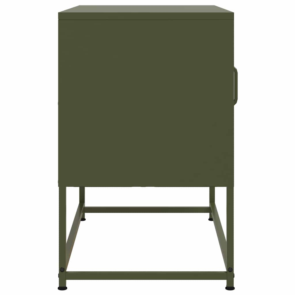 Meuble TV vert olive 68x39x60,5 cm acier