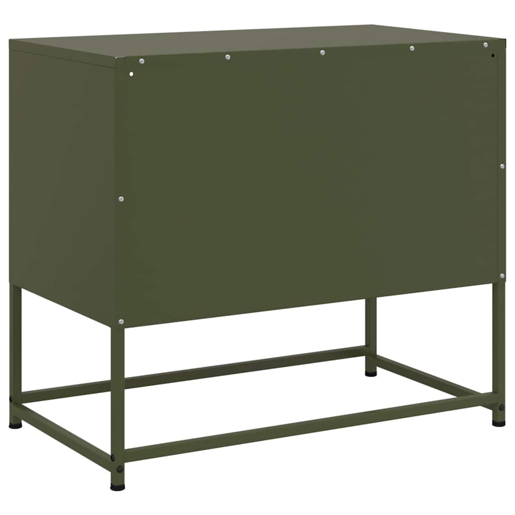 Meuble TV vert olive 68x39x60,5 cm acier