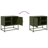 Meuble TV vert olive 68x39x60,5 cm acier