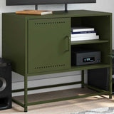 Meuble TV vert olive 68x39x60,5 cm acier