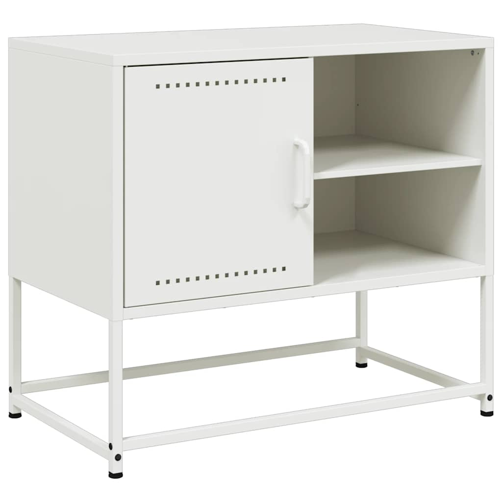 Meuble TV blanc 68x39x60,5 cm acier