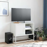 Meuble TV blanc 68x39x60,5 cm acier