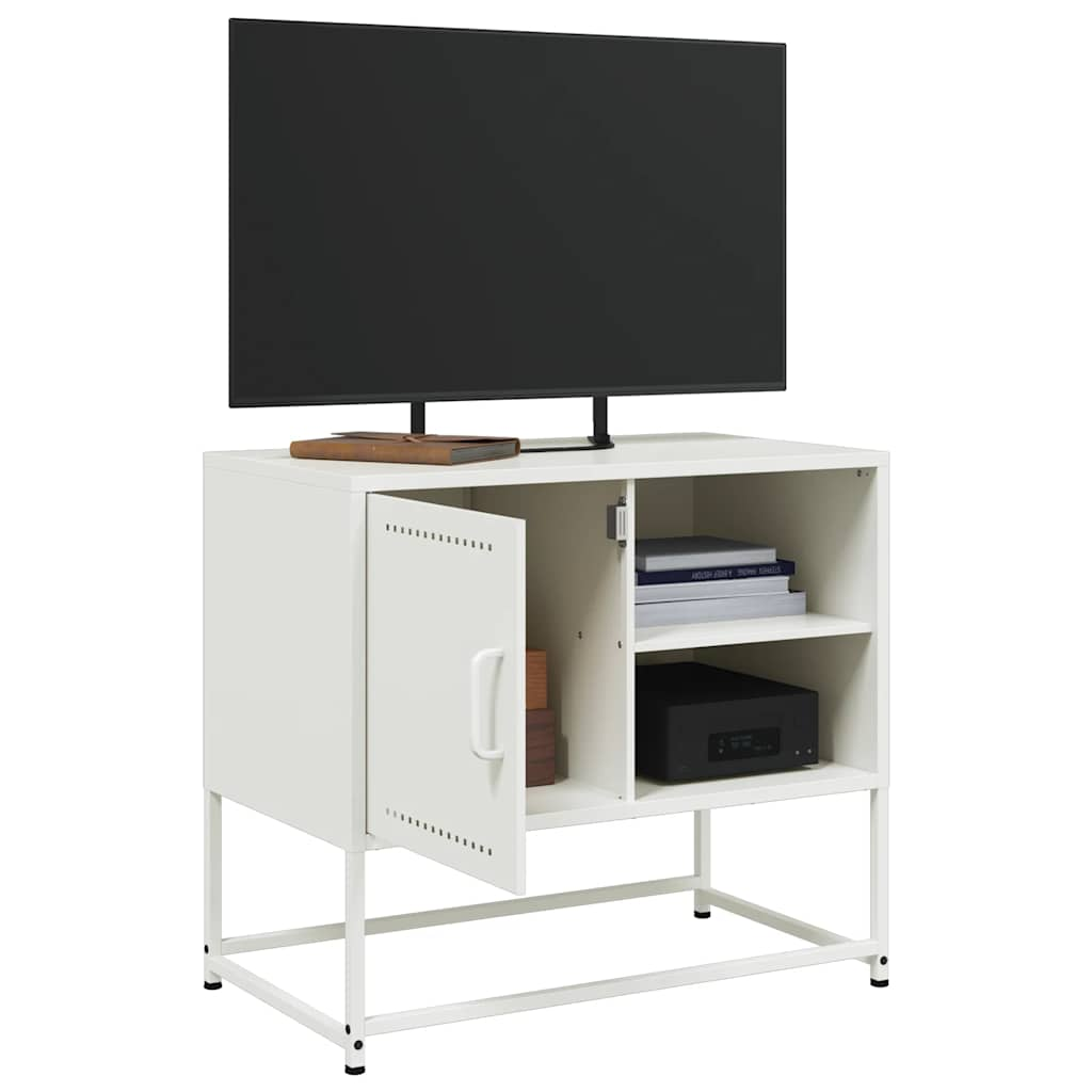 Meuble TV blanc 68x39x60,5 cm acier