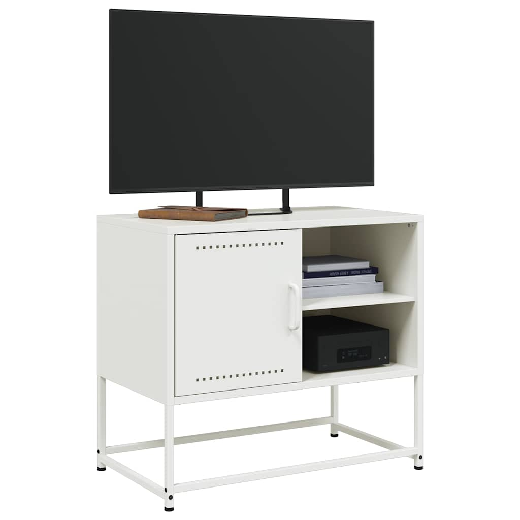 Meuble TV blanc 68x39x60,5 cm acier