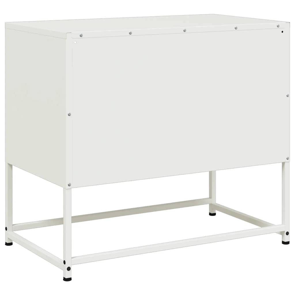 Meuble TV blanc 68x39x60,5 cm acier