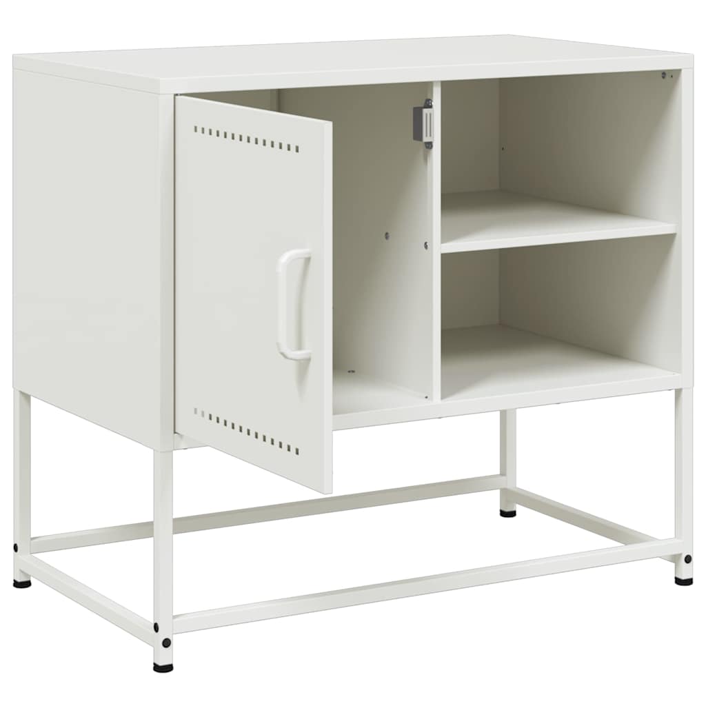 Meuble TV blanc 68x39x60,5 cm acier