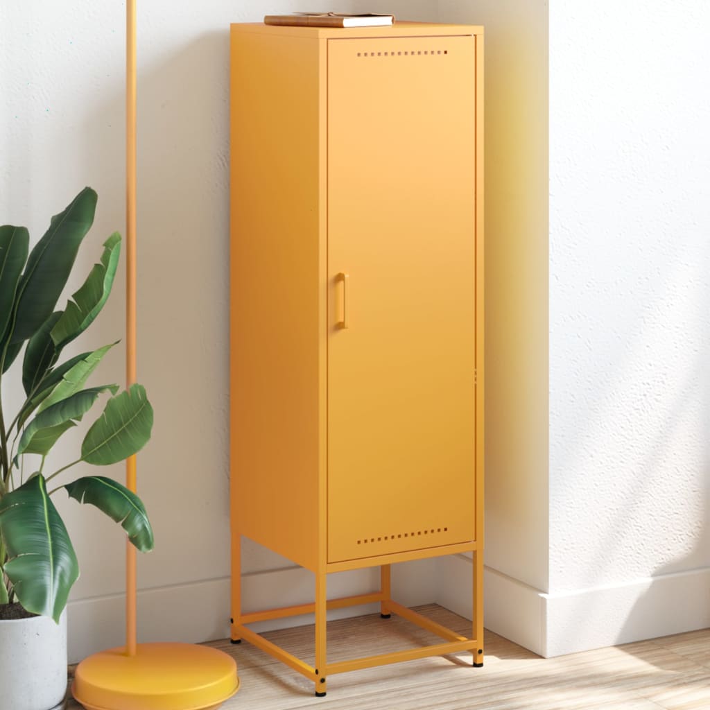 Buffet jaune moutarde 36x39x123 cm acier