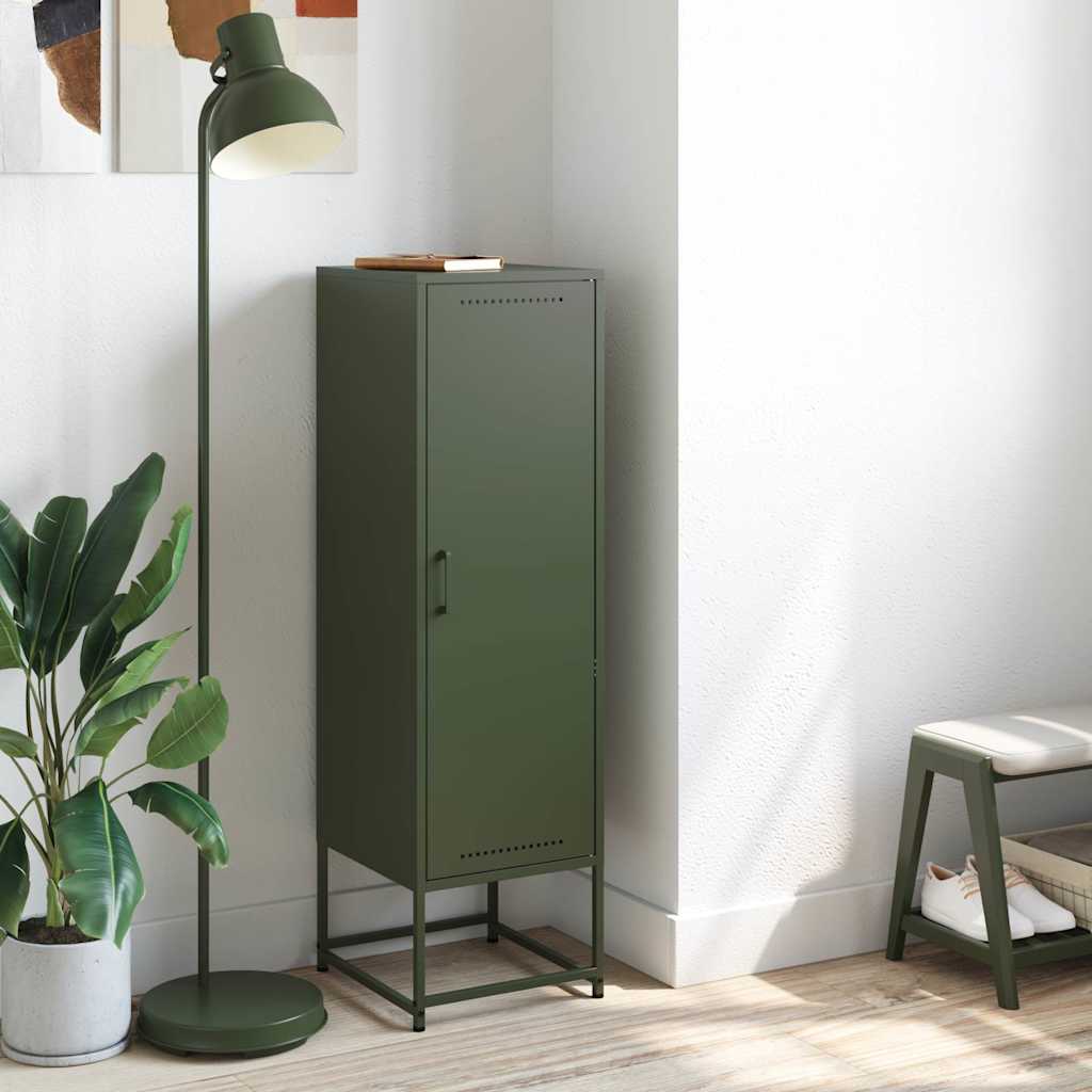 Olive green sideboard 36x39x123 cm steel