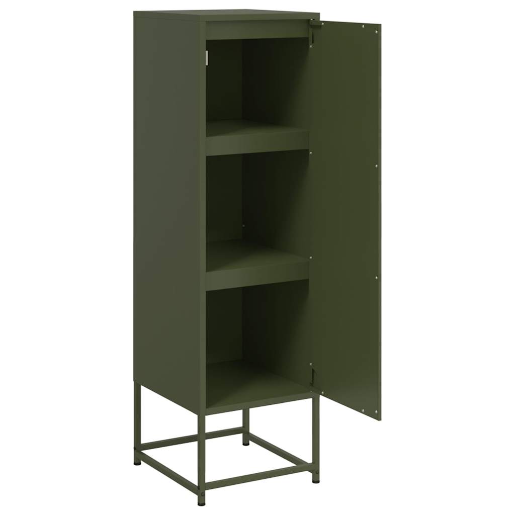 Olive green sideboard 36x39x123 cm steel