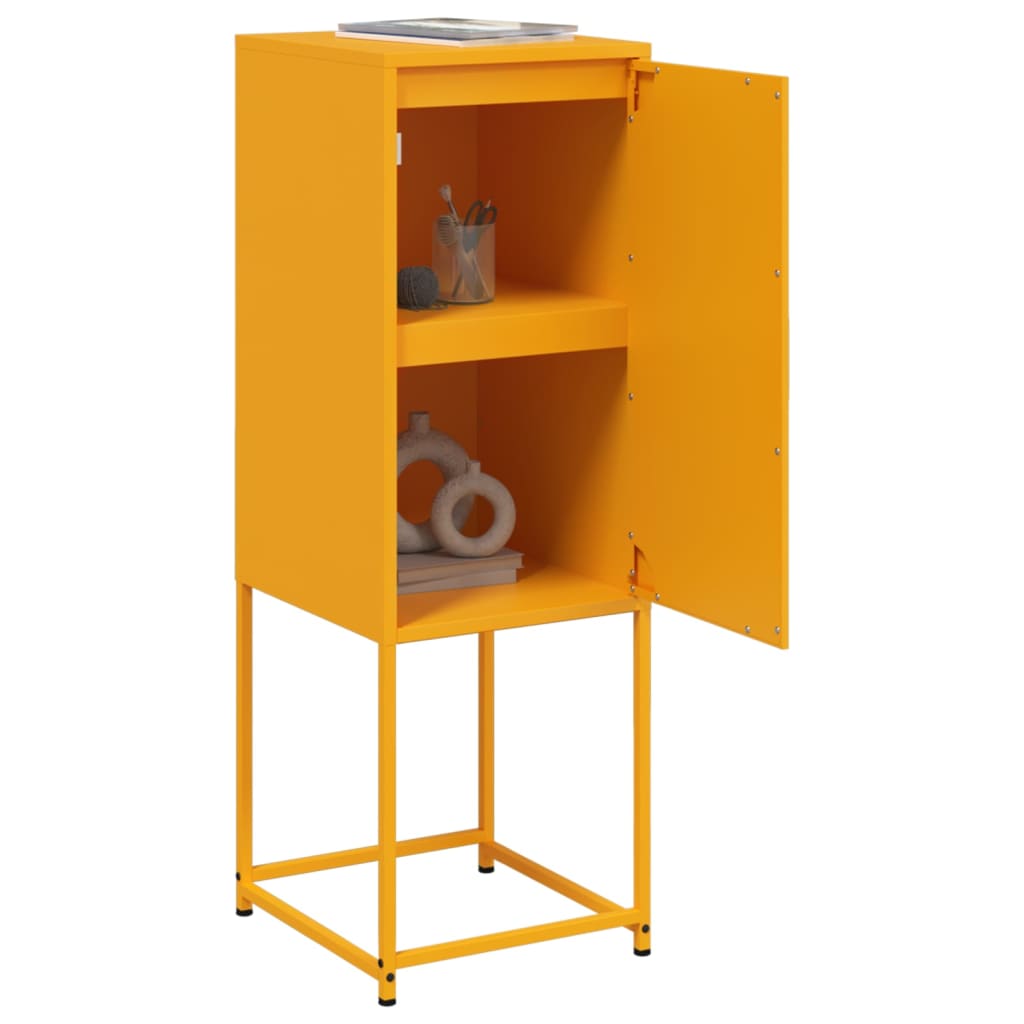 Buffet jaune moutarde 36x39x107 cm acier