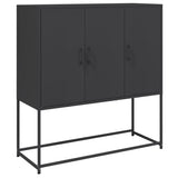 Black high sideboard 100.5x39x107 cm steel