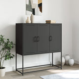 Black high sideboard 100.5x39x107 cm steel