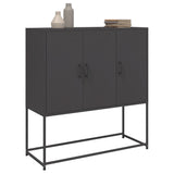 Black high sideboard 100.5x39x107 cm steel