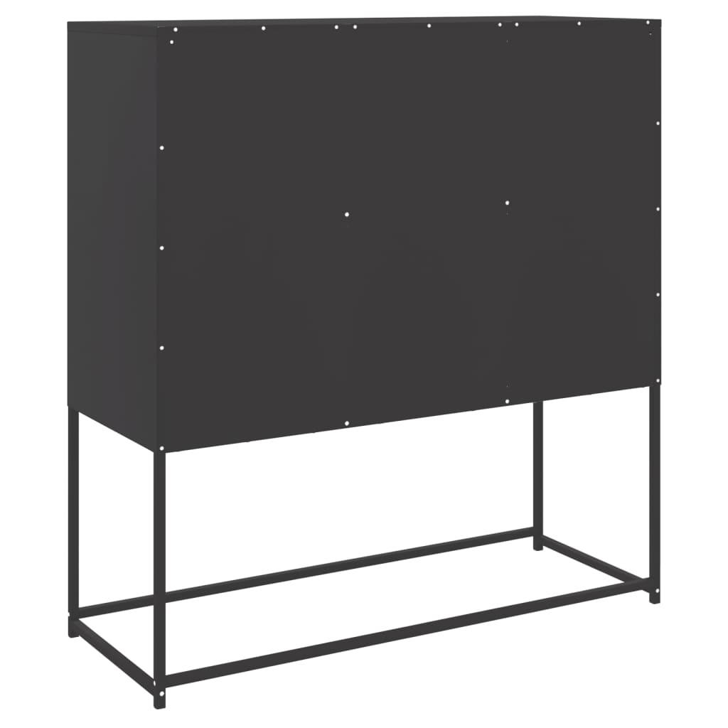 Black high sideboard 100.5x39x107 cm steel