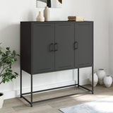 Black high sideboard 100.5x39x107 cm steel