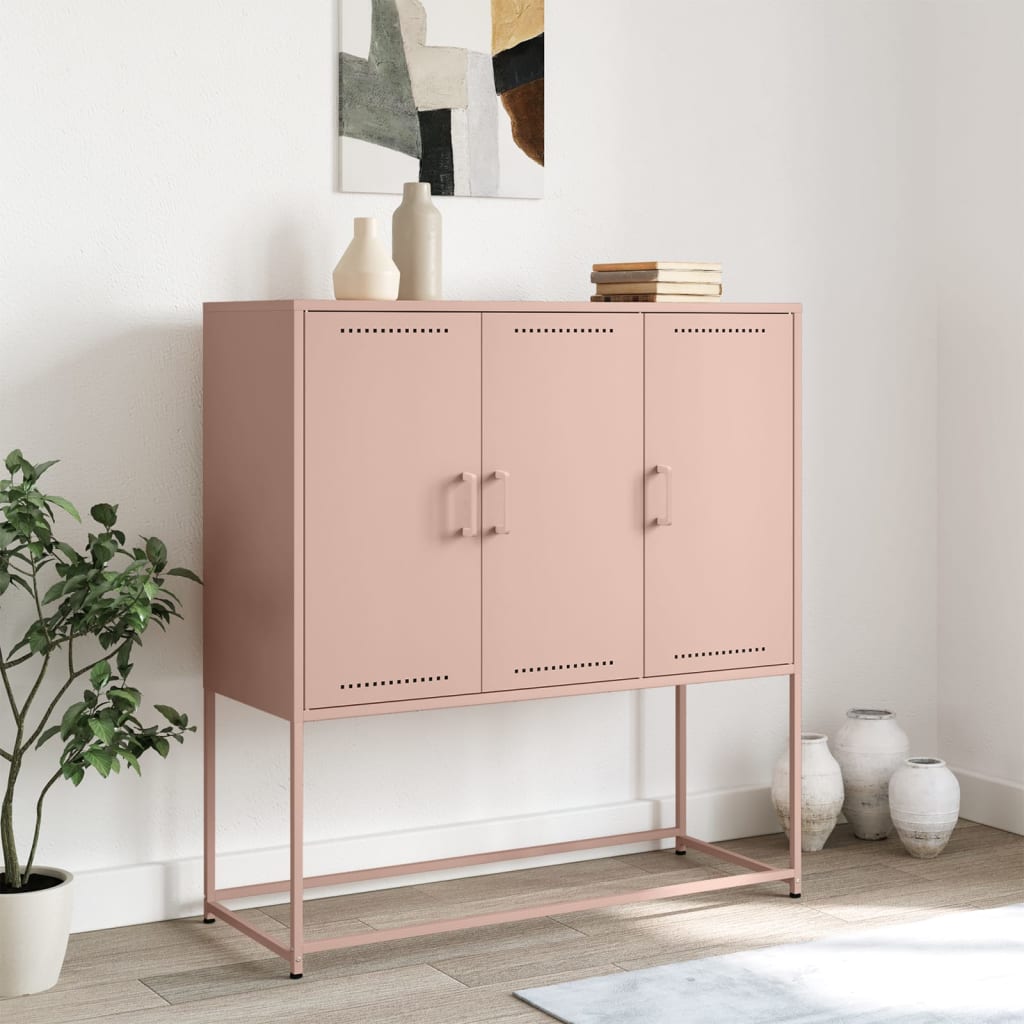 Buffet haut rose 100,5x39x107 cm acier