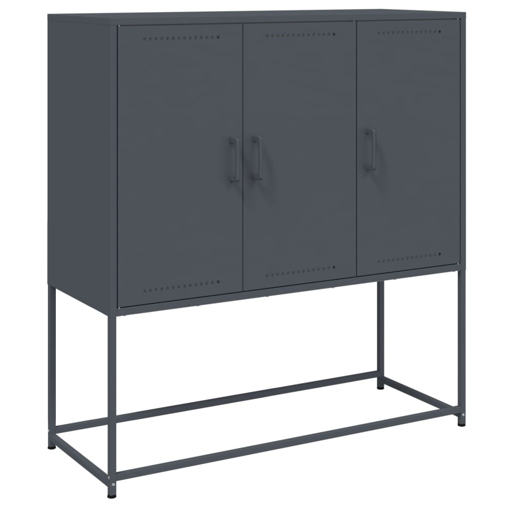 Buffet haut anthracite 100,5x39x107 cm acier