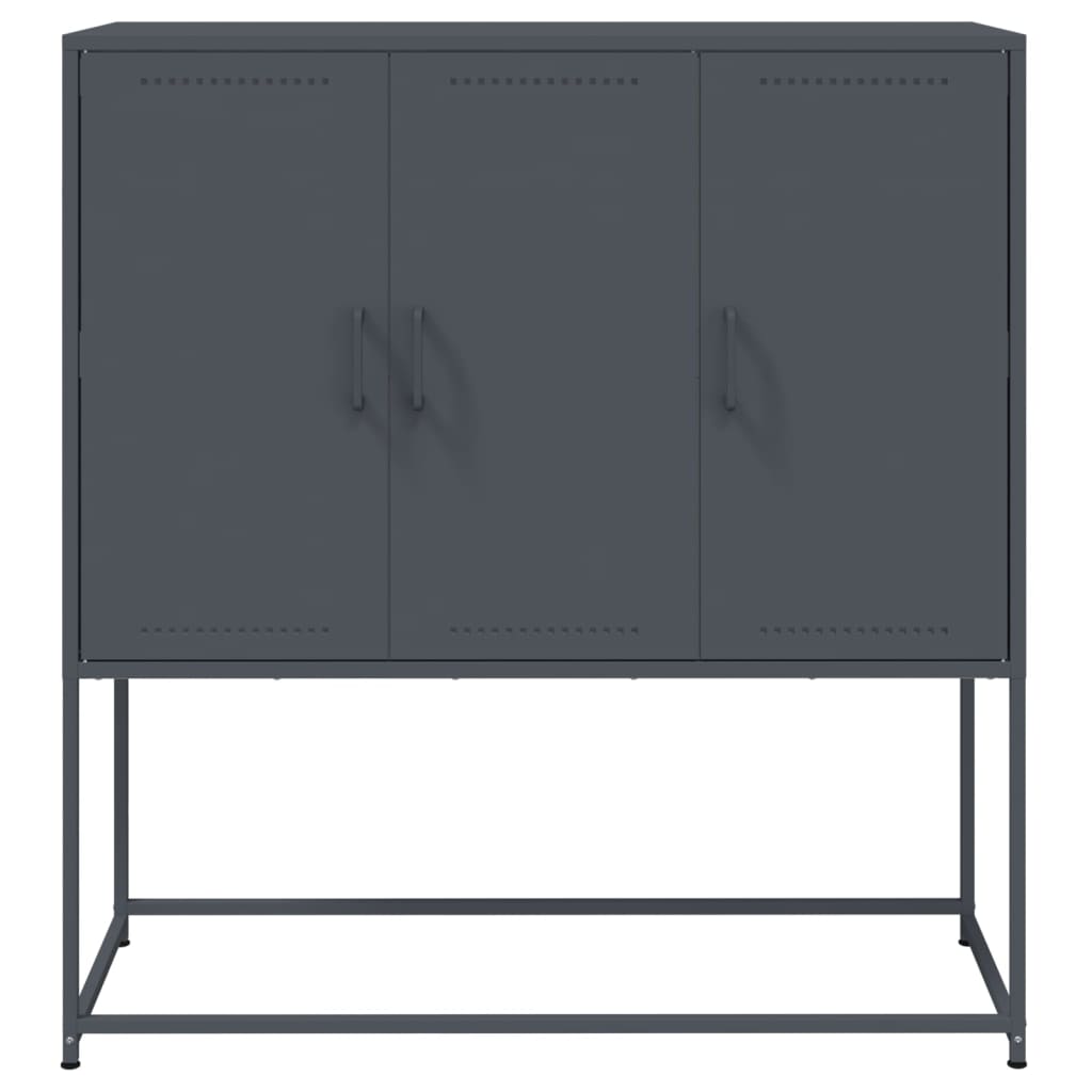 Buffet haut anthracite 100,5x39x107 cm acier