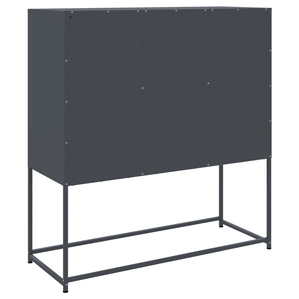 Buffet haut anthracite 100,5x39x107 cm acier