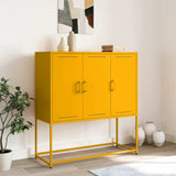 Buffet haut jaune moutarde 100,5x39x107 cm acier