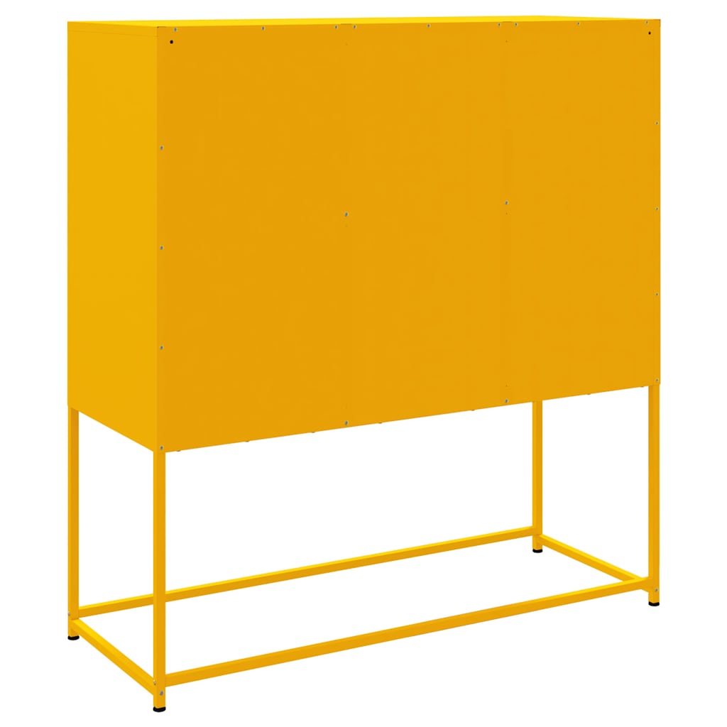 Buffet haut jaune moutarde 100,5x39x107 cm acier