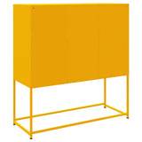 Buffet haut jaune moutarde 100,5x39x107 cm acier