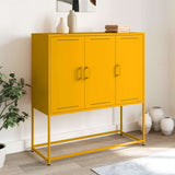 Buffet haut jaune moutarde 100,5x39x107 cm acier