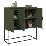 Buffet haut vert olive 100,5x39x107 cm acier