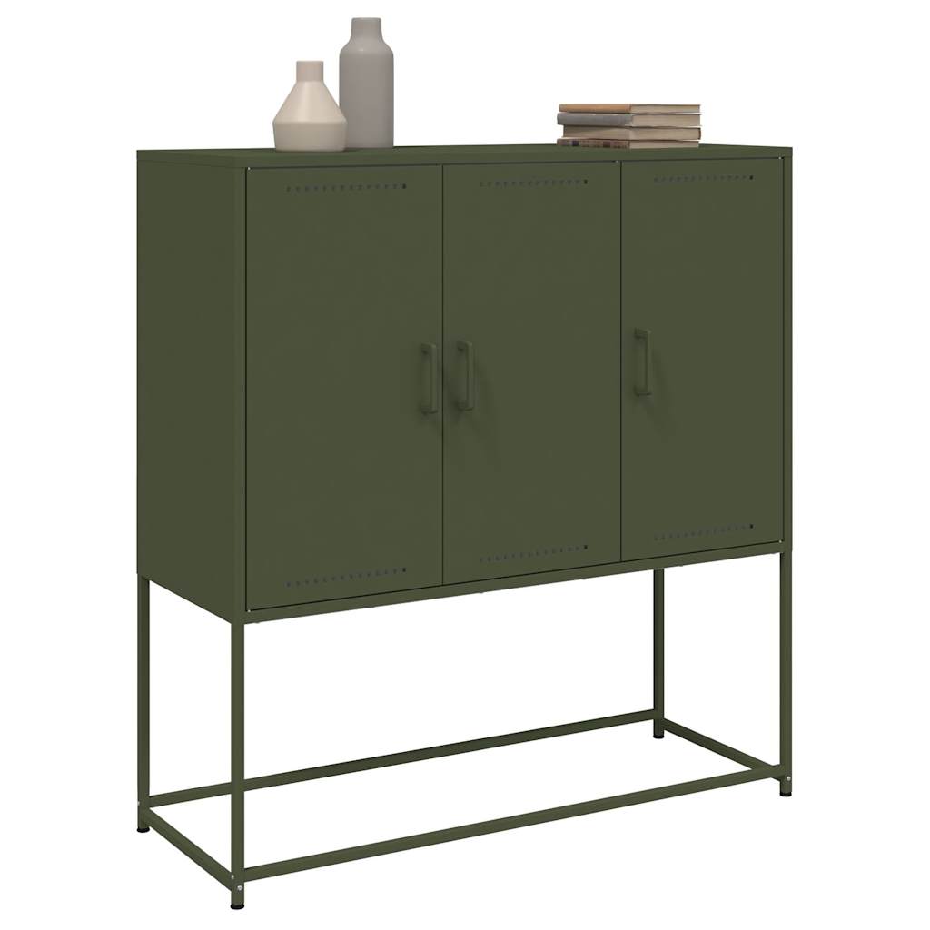 Buffet haut vert olive 100,5x39x107 cm acier